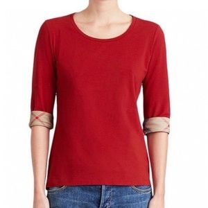 Burberry 3/4 Sleeve T-Shirt Nova Check Trim